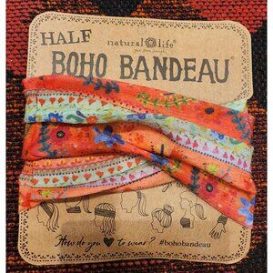 NEW Natural Life Half Boho Bandeau Floral Multi-Style Headband & Accessory